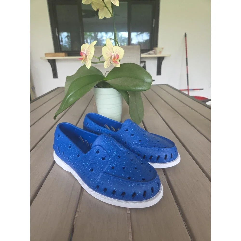 Sperry Top- Slider Men's Authentic Float Boat Water shoes Blue Speckle SZ 8 SB5
